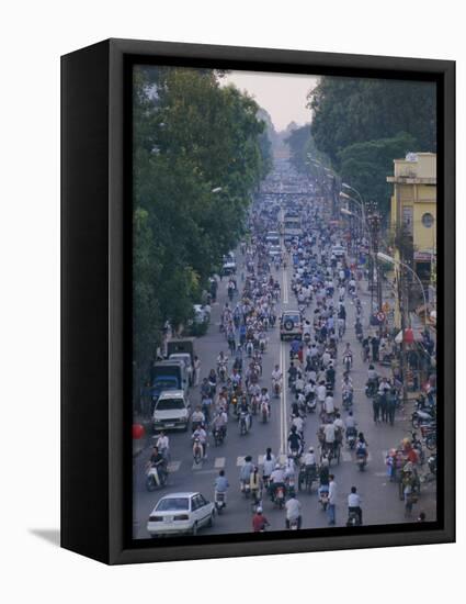 Busy Downtown Street, Ho Chi Minh City (Saigon), Vietnam, Indochina, Asia-Gavin Hellier-Framed Premier Image Canvas