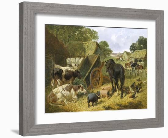 Busy Farmyard-John Frederick Herring II-Framed Giclee Print