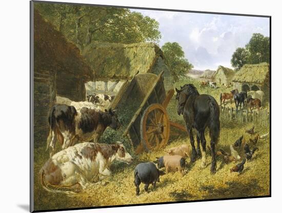 Busy Farmyard-John Frederick Herring II-Mounted Giclee Print