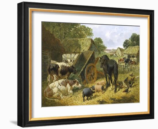 Busy Farmyard-John Frederick Herring II-Framed Giclee Print