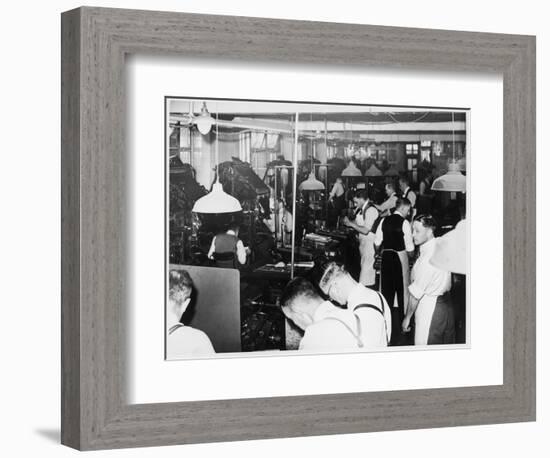 Busy Newspaper Office-null-Framed Art Print