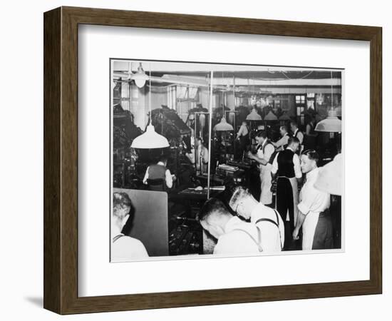 Busy Newspaper Office-null-Framed Art Print