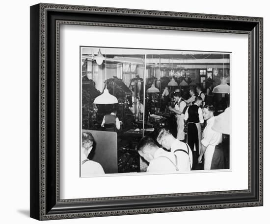 Busy Newspaper Office-null-Framed Art Print