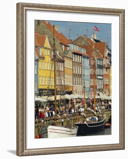 Busy Restaurant Area, Nyhavn, Copenhagen, Denmark, Scandinavia, Europe-Harding Robert-Framed Photographic Print