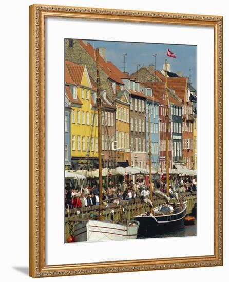 Busy Restaurant Area, Nyhavn, Copenhagen, Denmark, Scandinavia, Europe-Harding Robert-Framed Photographic Print