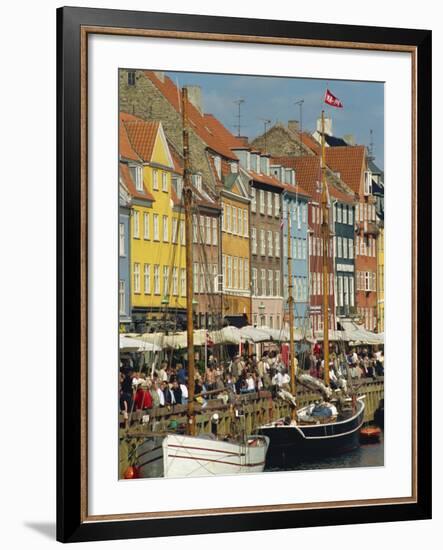 Busy Restaurant Area, Nyhavn, Copenhagen, Denmark, Scandinavia, Europe-Harding Robert-Framed Photographic Print