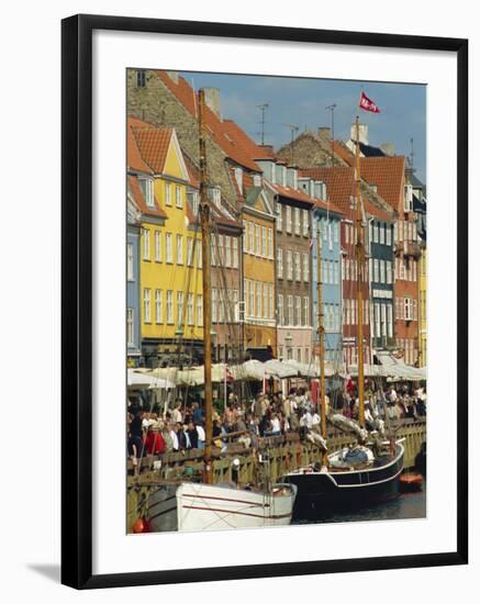 Busy Restaurant Area, Nyhavn, Copenhagen, Denmark, Scandinavia, Europe-Harding Robert-Framed Photographic Print