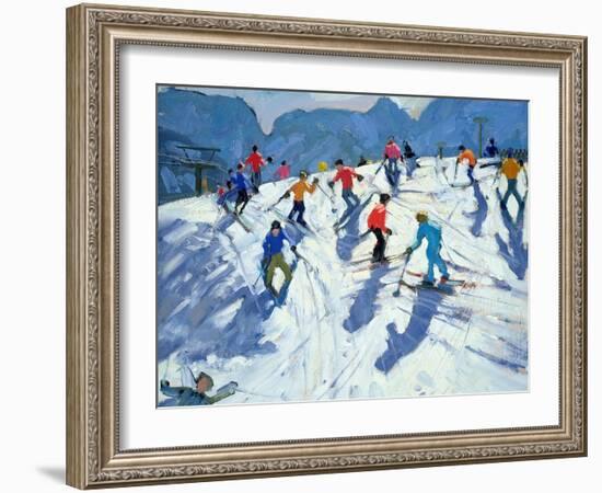 Busy Ski Slope, Lofer, 2004-Andrew Macara-Framed Giclee Print