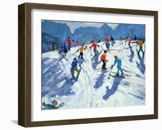 Busy Ski Slope, Lofer, 2004-Andrew Macara-Framed Giclee Print