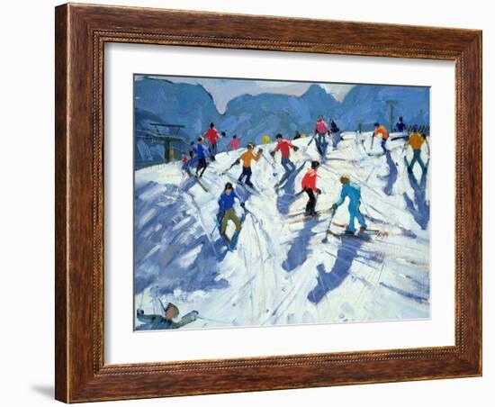 Busy Ski Slope, Lofer, 2004-Andrew Macara-Framed Giclee Print