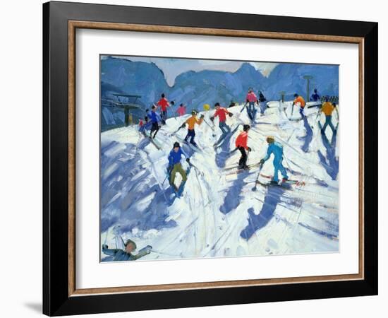 Busy Ski Slope, Lofer, 2004-Andrew Macara-Framed Giclee Print