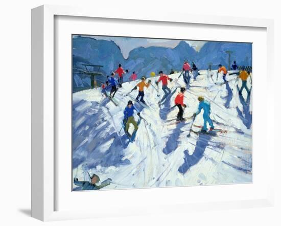 Busy Ski Slope, Lofer, 2004-Andrew Macara-Framed Giclee Print