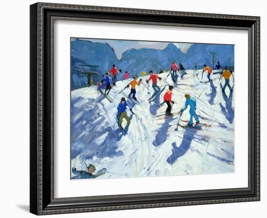 Busy Ski Slope, Lofer, 2004-Andrew Macara-Framed Giclee Print