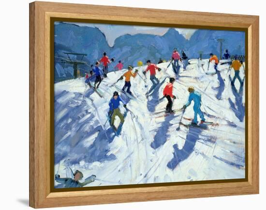 Busy Ski Slope, Lofer, 2004-Andrew Macara-Framed Premier Image Canvas