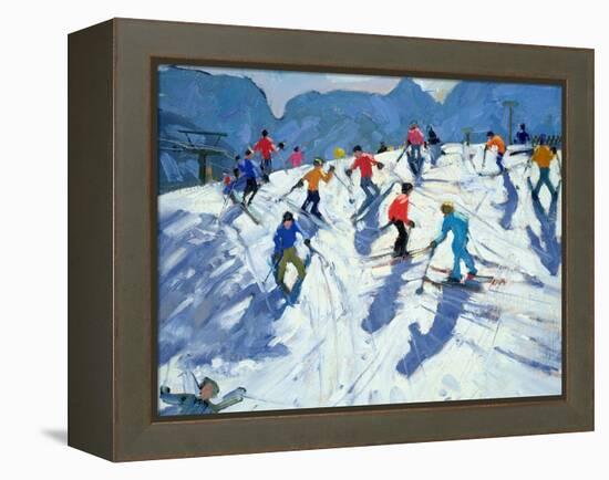Busy Ski Slope, Lofer, 2004-Andrew Macara-Framed Premier Image Canvas