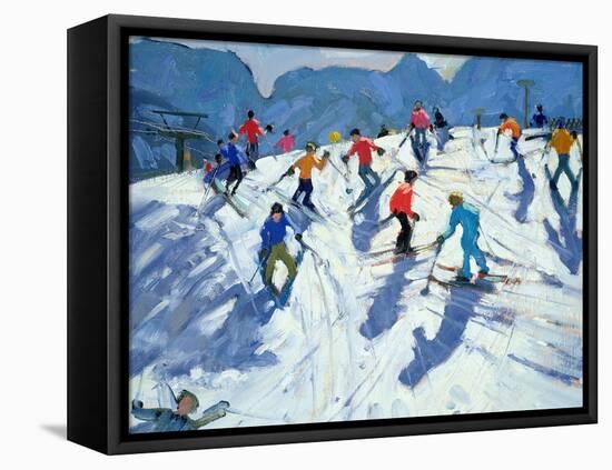 Busy Ski Slope, Lofer, 2004-Andrew Macara-Framed Premier Image Canvas