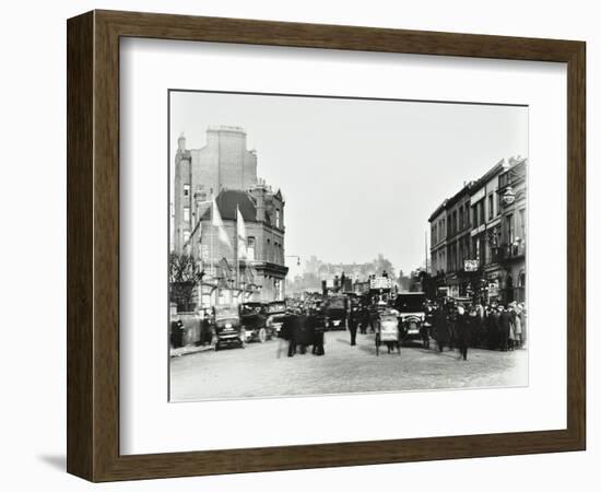 Busy Street by Stamford Bridge Stadium, (Chelsea Football Ground), Fulham, London, 1912-null-Framed Photographic Print