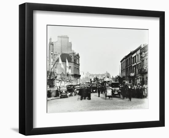 Busy Street by Stamford Bridge Stadium, (Chelsea Football Ground), Fulham, London, 1912-null-Framed Photographic Print