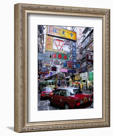 Busy Street, Causeway Bay, Hong Kong Island, Hong Kong, China-Amanda Hall-Framed Photographic Print