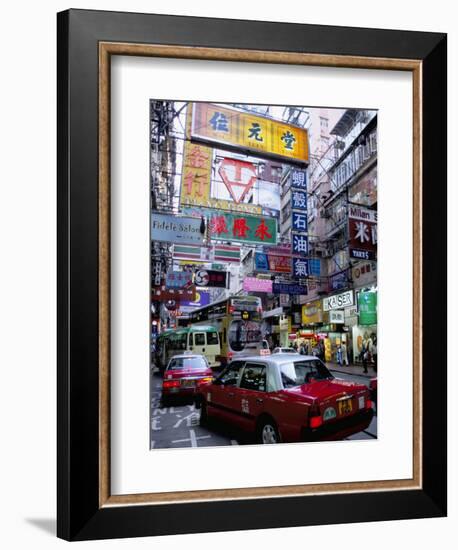 Busy Street, Causeway Bay, Hong Kong Island, Hong Kong, China-Amanda Hall-Framed Photographic Print