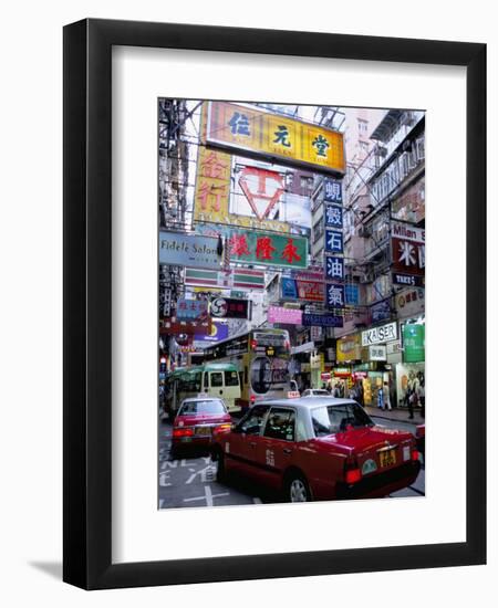 Busy Street, Causeway Bay, Hong Kong Island, Hong Kong, China-Amanda Hall-Framed Photographic Print