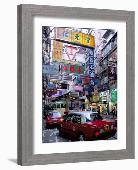 Busy Street, Causeway Bay, Hong Kong Island, Hong Kong, China-Amanda Hall-Framed Photographic Print