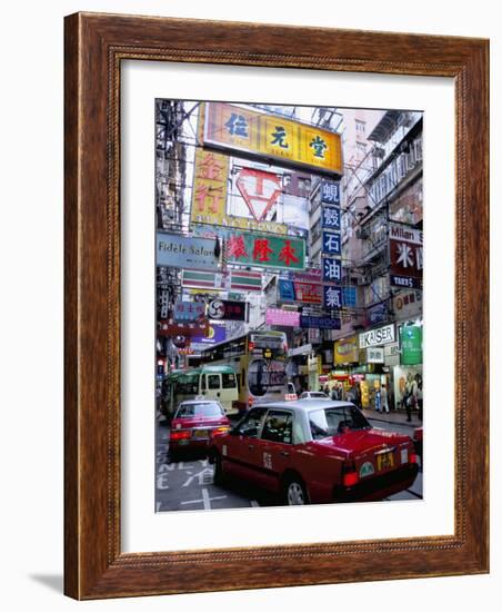 Busy Street, Causeway Bay, Hong Kong Island, Hong Kong, China-Amanda Hall-Framed Photographic Print