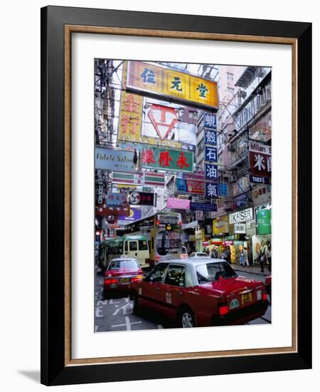 Busy Street, Causeway Bay, Hong Kong Island, Hong Kong, China-Amanda Hall-Framed Photographic Print