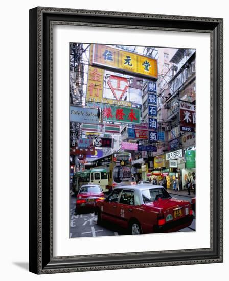 Busy Street, Causeway Bay, Hong Kong Island, Hong Kong, China-Amanda Hall-Framed Photographic Print