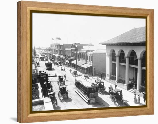 Busy Street in Kingston-null-Framed Premier Image Canvas