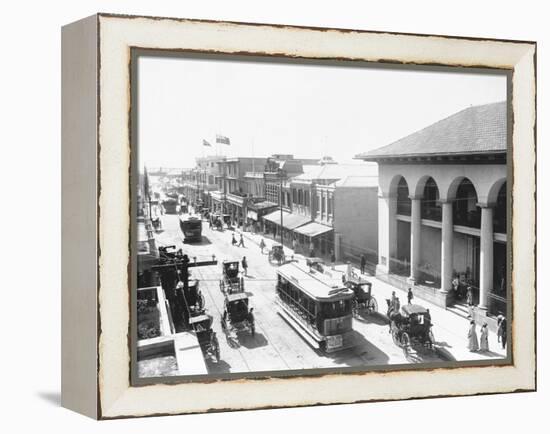 Busy Street in Kingston-null-Framed Premier Image Canvas