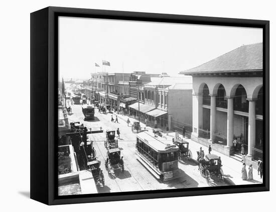 Busy Street in Kingston-null-Framed Premier Image Canvas