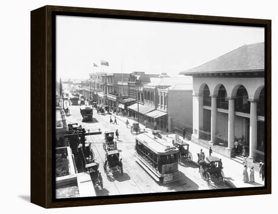 Busy Street in Kingston-null-Framed Premier Image Canvas