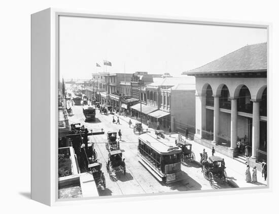 Busy Street in Kingston-null-Framed Premier Image Canvas
