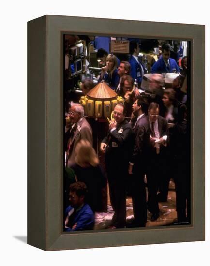 Busy Trading Floor of NY Stock Exchange-Ted Thai-Framed Premier Image Canvas