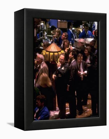 Busy Trading Floor of NY Stock Exchange-Ted Thai-Framed Premier Image Canvas