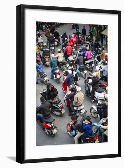 Busy Traffic in the Old Quarter, Hanoi, Vietnam, Indochina, Southeast Asia, Asia-Yadid Levy-Framed Photographic Print