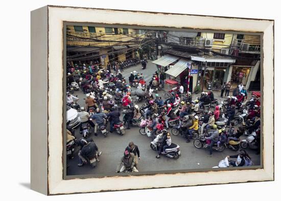 Busy Traffic in the Old Quarter, Hanoi, Vietnam, Indochina, Southeast Asia, Asia-Yadid Levy-Framed Premier Image Canvas