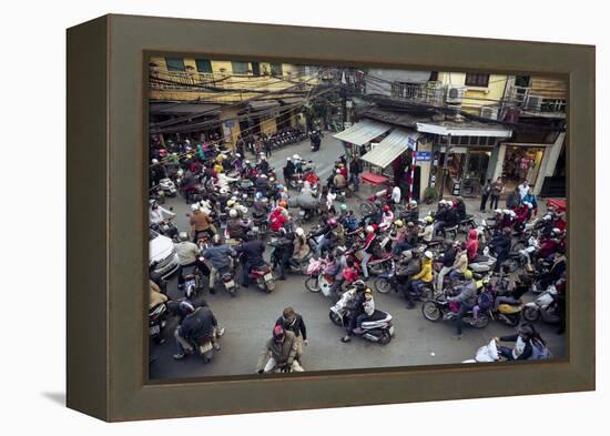 Busy Traffic in the Old Quarter, Hanoi, Vietnam, Indochina, Southeast Asia, Asia-Yadid Levy-Framed Premier Image Canvas