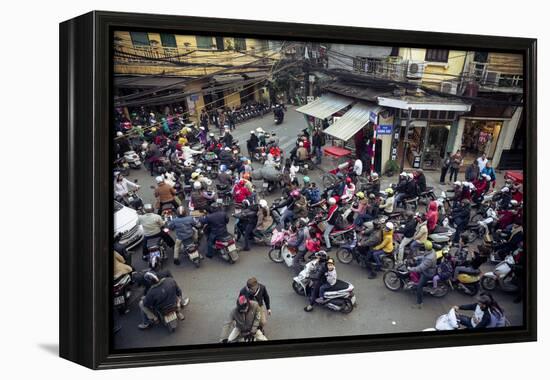 Busy Traffic in the Old Quarter, Hanoi, Vietnam, Indochina, Southeast Asia, Asia-Yadid Levy-Framed Premier Image Canvas