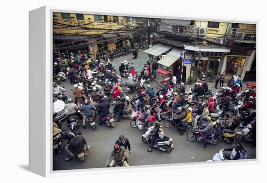 Busy Traffic in the Old Quarter, Hanoi, Vietnam, Indochina, Southeast Asia, Asia-Yadid Levy-Framed Premier Image Canvas