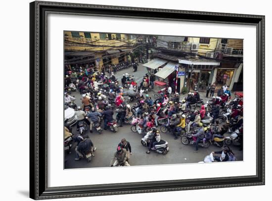 Busy Traffic in the Old Quarter, Hanoi, Vietnam, Indochina, Southeast Asia, Asia-Yadid Levy-Framed Photographic Print