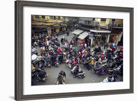 Busy Traffic in the Old Quarter, Hanoi, Vietnam, Indochina, Southeast Asia, Asia-Yadid Levy-Framed Photographic Print