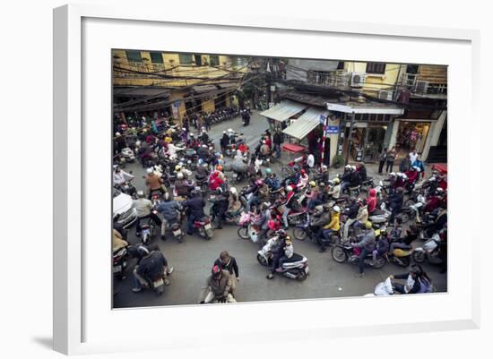 Busy Traffic in the Old Quarter, Hanoi, Vietnam, Indochina, Southeast Asia, Asia-Yadid Levy-Framed Photographic Print