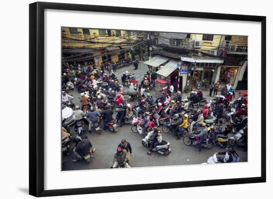 Busy Traffic in the Old Quarter, Hanoi, Vietnam, Indochina, Southeast Asia, Asia-Yadid Levy-Framed Photographic Print