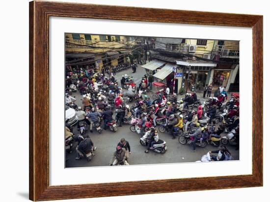 Busy Traffic in the Old Quarter, Hanoi, Vietnam, Indochina, Southeast Asia, Asia-Yadid Levy-Framed Photographic Print