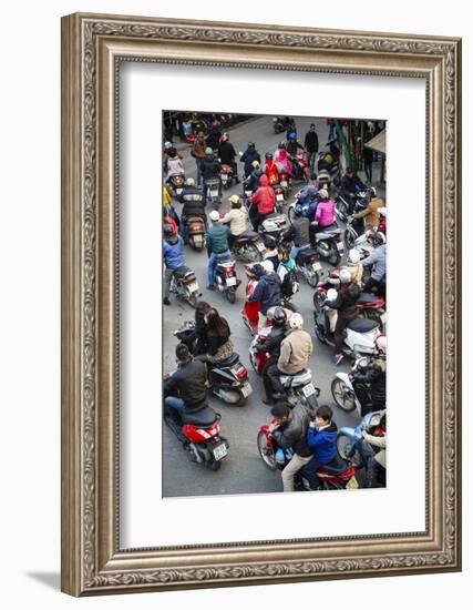 Busy Traffic in the Old Quarter, Hanoi, Vietnam, Indochina, Southeast Asia, Asia-Yadid Levy-Framed Photographic Print