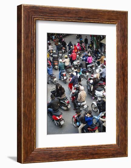 Busy Traffic in the Old Quarter, Hanoi, Vietnam, Indochina, Southeast Asia, Asia-Yadid Levy-Framed Photographic Print