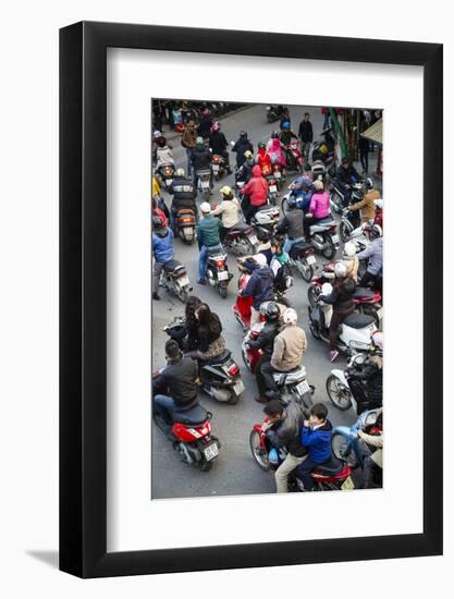 Busy Traffic in the Old Quarter, Hanoi, Vietnam, Indochina, Southeast Asia, Asia-Yadid Levy-Framed Photographic Print