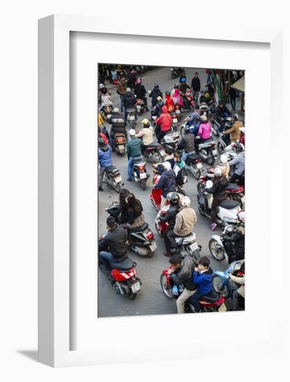 Busy Traffic in the Old Quarter, Hanoi, Vietnam, Indochina, Southeast Asia, Asia-Yadid Levy-Framed Photographic Print